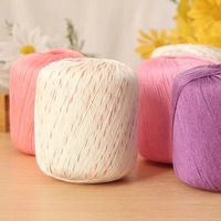 Fil à dentelle cardé et teint 100% coton 40g par pelote OE Écologique Anti-boulochage Recyclable Doux pour tricot à la main, crochet et broderie