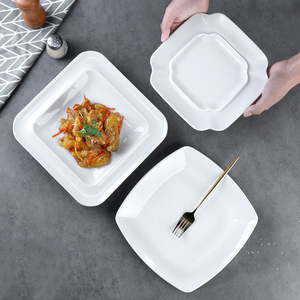 Plato Cuadrado de Melamina Blanco, Imitación de Porcelana, Uso Comercial en Restaurantes, para Platos Fríos, Tazones de Arroz, Comida Rápida - Product Image 2