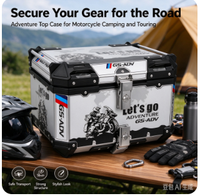 Top Case Moto Personnalisable avec LOGO, Nouveau Coffre Arrière Moto en Aluminium Argenté avec Doublure, Grand Coffre Moto à Vendre