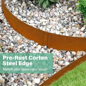 Bordure en acier <span class=keywords><strong>corten</strong></span> rouillé personnalisé Formboss 12, acier métallique vieilli, certifié ISO, découpe au laser pour l'aménagement paysager - Product Image 5