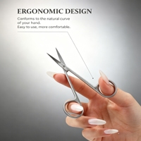 Ciseaux à cuticules de style russe en forme d'oiseau à large ouverture de mâchoire, lame incurvée en acier inoxydable, ensemble d'outils professionnels pour manucure