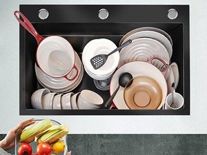 Stainless Steel Kitchen Sink Handmade 304/201 Stainless Steel Multifunction Handmade Single Bowl with Faucet - Product Image 3