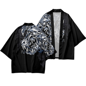 Cardigan samouraï japonais Yukata femmes hommes Cosplay Haori mode Harajuku Design Dragon imprimé Kimono traditionnel <span class=keywords><strong>Anime</strong></span> grande taille - Product Image 3