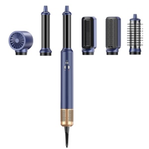 Hair Dryer 6 in 1 Multifunctional110,000RPM One Step Professional Hair Straightener Curler Styling Tools Hot Air Brush Hairdryer