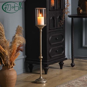 Vintage Style Floor Candle Holder Cylindrical Heat Resistant Wedding Decoration Outdoor Windproof Candlestick - Product Image 3
