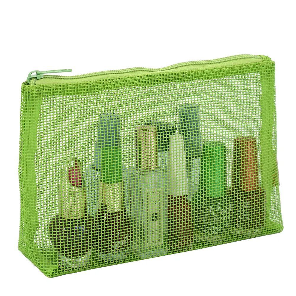 Breathable Special Material Plastic PVC Mesh Outdoor Cosmetic Bag Travel Storage Pouch Make Up Toiletry Cosmetic Pouch Bag