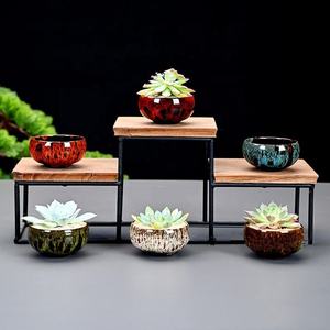 Macetas Pequeñas de Cerámica Esmaltada para Suculentas, Decoración Minimalista Única para Jardín Interior/Exterior con Orificio de Drenaje para Cactus y Flores - Product Image 3