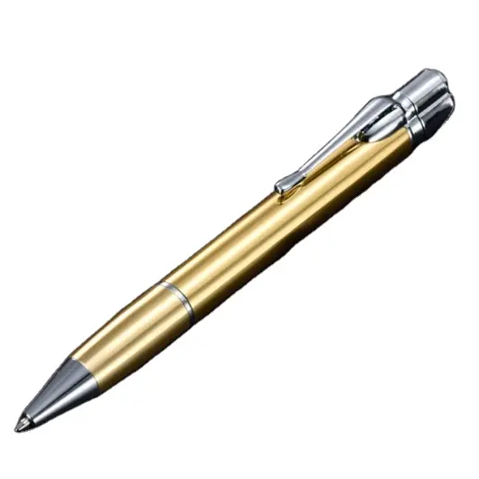 Creative Ballpoint Pen Lighter Metal Windproof Jet Green Torch Lighter Butane Gas 1300C Cigar Lighter Men's Gadget Gift
