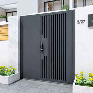 Porte de cour en alliage d'aluminium, design postmoderne, isolation acoustique, modèle 88, ouverture latérale électrique, simple/double ouverture, villa/rural - Product Image 3