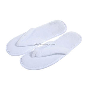 도매 일회용 스파 호텔 화이트 욕실 슬리퍼 플립 플롭 편안한 테리 타월 코튼 소재 - Product Image 4