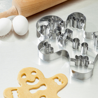 Alat Pembuat Kue 3D Stainless Steel Cetakan Pemotong Kue Gingerbread Man Natal Ukuran Besar