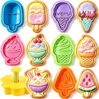 Emporte-pièces 3D gaufrés de qualité alimentaire pour glaces, gâteaux, sucettes glacées et bâtonnets de pastèque, moules à glaces et biscuits pour la pâtisserie, les fêtes d'enfants et le bricolage