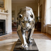 Sculpture d'animal léopard en résine peinte à la main, taille réelle, pour la décoration des zoos et des parcs, et comme cadeau d'affaires en fibre de verre