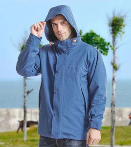AI-MICH Chaqueta de lona para hombre, personalizada 3 en 1, con capucha, transpirable, cortavientos, impermeable, con cierre de cremallera, gruesa, para escalada y senderismo, que mantiene el calor - Product Image 1