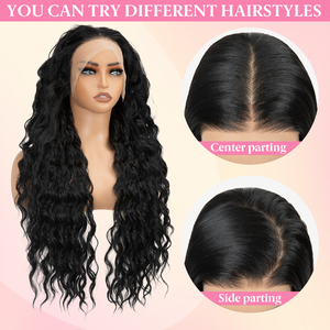 Perruque synthétique sans colle 13x6 en dentelle frontale, ondulée, résistante à la chaleur, en fibre Kanekalon Futura, pour femmes, vente en gros - Product Image 3