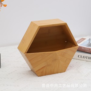 Wooden Polygon Storage <b>Box</b> Desktop Organizer For <b>Makeup</b> Brush Pen Holder Home Decorative Storage Container - Product Image 3