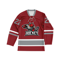 Maillot de hockey sur glace personnalisé sublimé 100% polyester antibactérien respirant anti-transpiration uniforme d'équipe grande taille unisexe OEM