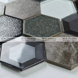 Hiện đại hình lục giác gốm tráng men tường gạch đơn giản Thiết kế nhà 3D thủy tinh khảm cho nhà bếp Nội Thất Tường biệt thự - Product Image 4