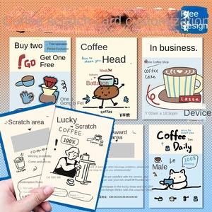 Phim Hoạt Hình Sáng Tạo Trà sữa cà phê cửa hàng Xổ Số thương mại vé Cào thẻ tùy chỉnh Tự làm in tay tại nhà - Product Image 1