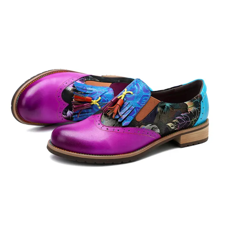 Four Seasons Retro College Style Support Custom Children's Bullock Fringe Fashion Leather Women's Shoes Single
