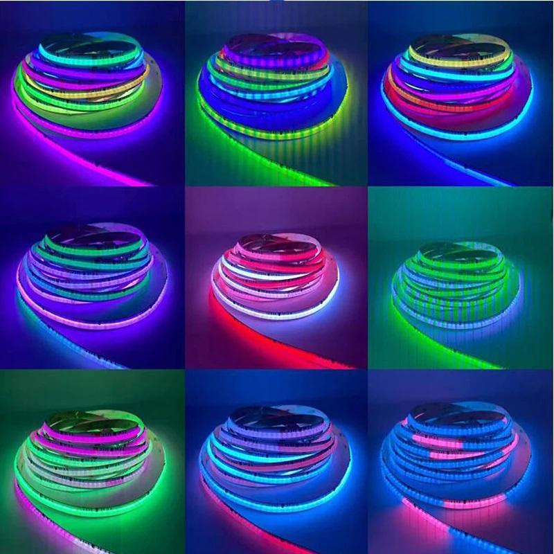 FCOB SPI RGBW IC LED Strip Light 784LEDs/m WS2814 Addressable Dream Color 10mm DC 24V Pixel Flexible RGBIC COB LED Tape Light