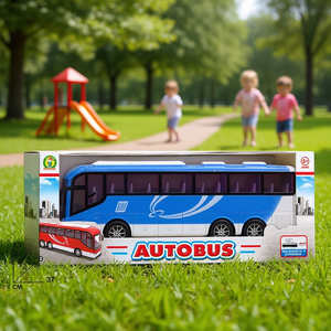 Bus jouet pour enfants de 37 cm, véhicule à pousser et à tirer, pour les enfants de 3 ans et plus - Product Image 3