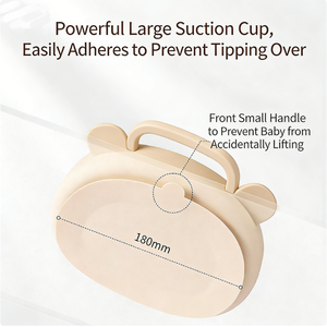 Nouvelle Arrivée Assiette Ours Bébé en <span class=keywords><strong>Silicone</strong></span> Sans BPA avec Ventouse Antidérapante et Compartiments pour Repas de Bébé - Product Image 3