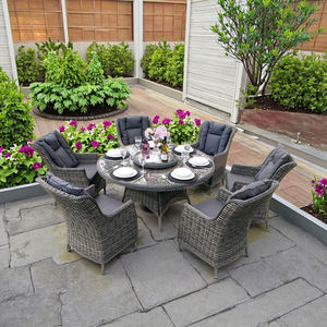 Moderno all'aperto 6 persone giardino rotondo Set da pranzo in Rattan balcone mobili in Rattan <span class=keywords><strong>Lazy</strong></span> <span class=keywords><strong>Susan</strong></span> - Product Image 5