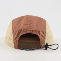 Casquette de course 5 panneaux de haute qualité avec perforations découpées au laser, en polyester imperméable, logo brodé réfléchissant, casquette de camping 5 panneaux