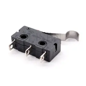 10T85 3 Pin Preto Impermeável Curvo Ponta Alavanca Micro Limit Switch 5A 125 250V