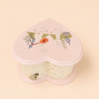 Boîte à musique en bois en forme de cœur personnalisée en gros, design lapin mignon, boîte de rangement pour bijoux, cadeau d'anniversaire pour enfants, décoration intérieure