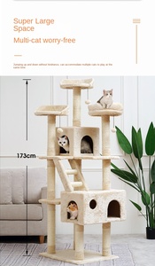 En gros, Grande griffoir en sisal pour chat, Colonne de griffage, Arbre à chat type villa, Accessoires pour arbre à chat - Product Image 3