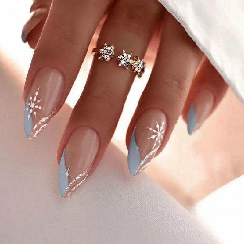 High Quality 24pcs French Tip Press-On Artificial Nails ABS Material False Nail for Fingers Factory Price Wholesale