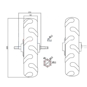 Faible vitesse à couple élevé 16 pouces 24V 36V 48V 5-20 km/h 300kg de charge simple double arbre <span class=keywords><strong>moteur</strong></span> de moyeu de roue motrice sans balais - Product Image 5