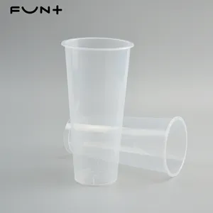 Custom Logo Cup Hoge Transparant Clear 360Ml 500Ml 700Ml Wegwerp Glas Voor Bubble Tea Cups Plastic Pp cup