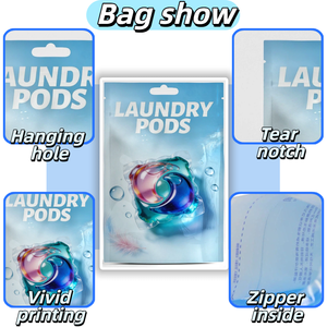 บรรจุภัณฑ์พลาสติกพิมพ์ลายสำหรับผงซักฟอกแบบซองโ<span class=keywords><strong>ด</strong></span>យแพ็คพร้อมซิปล็อคแบบตั้งได้ ปรับแต่งได้ - Product Image 3