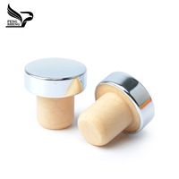 Tapón personalizado al por mayor, proveedor de fábrica, en forma de tapa superior T, tapón de corcho sintético de aluminio, botellas de vino, botellas de aceite de oliva