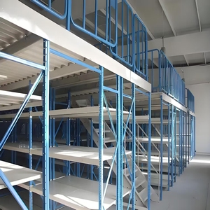 Rak Mezzanine logam industri, rak penyimpanan baja Anti karat tahan lama, palet perlindungan korosi dan lapisan bubuk - Product Image 1