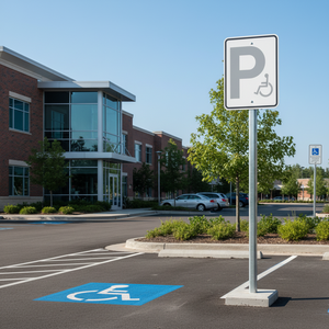 Señalización de Estacionamiento para Discapacitados, Alta Intensidad, Grado de Ingeniería, Retroreflectante, Acero Galvanizado de 1.5mm/2mm, 40x40cm/60x60cm, Personalizable - Product Image 3