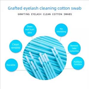 Kirpik uzantıları için toptan mikro fırçalar tek kullanımlık göz kirpik yapıştırıcısı temizleme uzun ucu mikro çubukla pamuk malzeme mikrofırça - Product Image 2