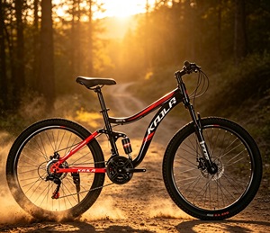<span class=keywords><strong>Bicicleta</strong></span> de Montaña con Suspensión Completa, 21 Velocidades, <span class=keywords><strong>Bicicleta</strong></span> MTB para Adultos con Horquilla de Suspensión, Frenos de Disco, Neumáticos Antideslizantes para Senderos Forestales - Product Image 2