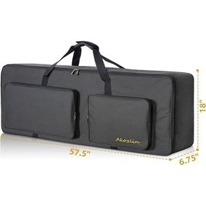 Étui pour clavier avec roulettes et bretelles réglables, sac de transport rembourré avec 4 poches pour accessoires, échantillon gratuit - Product Image 3