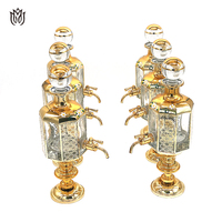 Fabricant arabe 450 ml décanteur affichage bouchon en verre Attar Oud bouteille en verre d'huile avec robinet