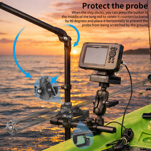 VINmounts 1073 Long Arm Fixed Kayak Fish Finder Mount Live Sonar <b>Bracket</b> 360° Adjustable Marine Mount System - Product Image 6