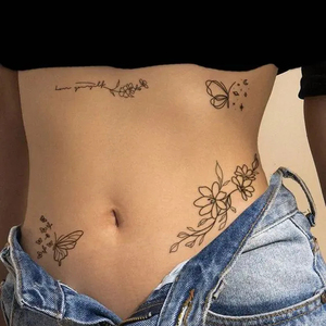 Tatouage semi-permanent Jaguar éphémère de 15 jours, graphismes floraux simples personnalisés, noir, unisexe, longue durée - Product Image 1