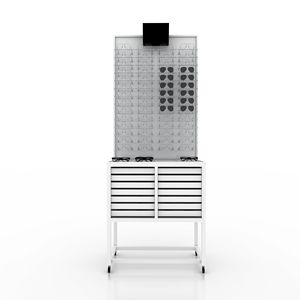 0ff discount eyeglass frame design wood glass mirror floor retail optical display cabinet for sunglasses shop