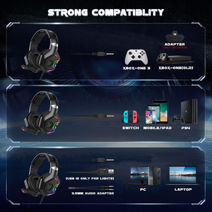 หูฟังเกมมิ่งแบบมีสาย <span class=keywords><strong>Onikuma</strong></span> High End LED RGB รุ่น <span class=keywords><strong>K10</strong></span> <span class=keywords><strong>Pro</strong></span> สีดำ สำหรับ PS5 - Product Image 6