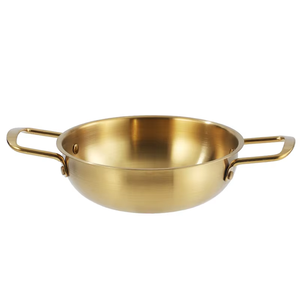 Olla caliente del ejército de estilo coreano, olla Binaural para Fideos Instantáneos, olla gruesa de acero inoxidable para <span class=keywords><strong>sopa</strong></span>, olla dorada para Ramen, mariscos - Product Image 5