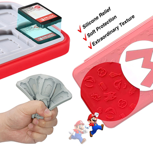 24 Khe Cắm ABS Silicone 3D dập nổi trò chơi <span class=keywords><strong>SD</strong></span> Thẻ Hộp mực Thẻ nhớ bảo vệ hộp chủ trường hợp đối với Nintendo chuyển đổi 2 OLED Lite - Product Image 2