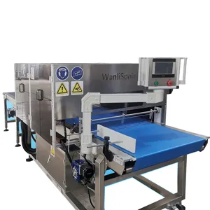 Wanlisonic High Efficiency Industrial Ultrasonic Ice Cream Cake Cake Cutting Equipment Bread Slicing Machine